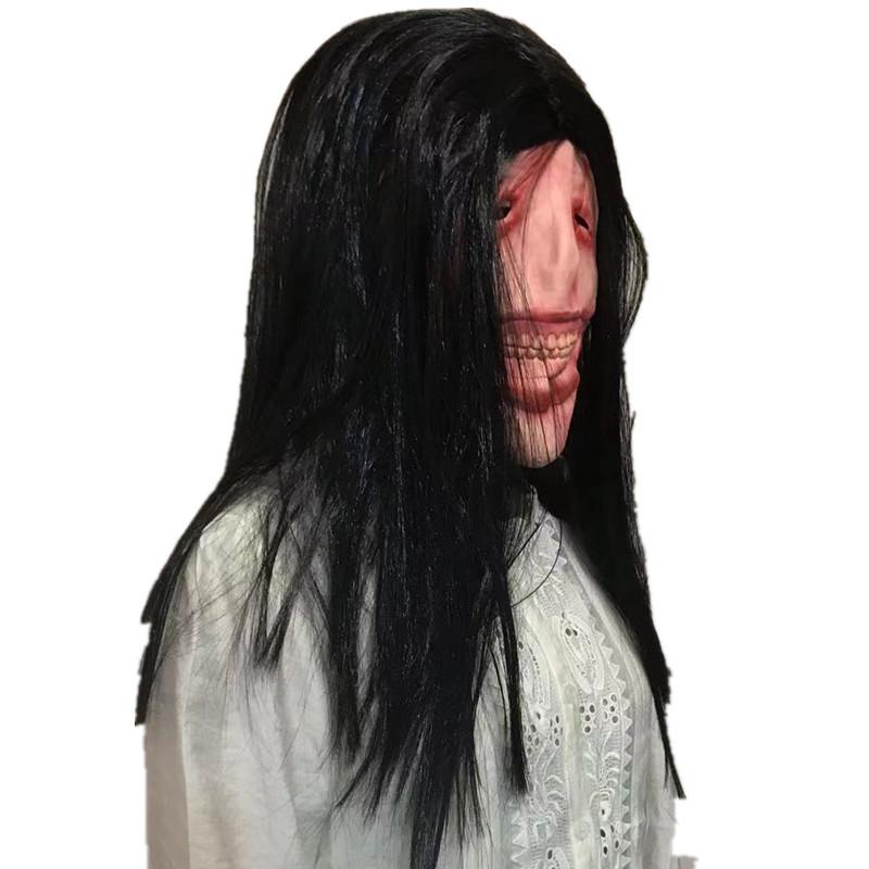Long Hair Demon Latex Mask