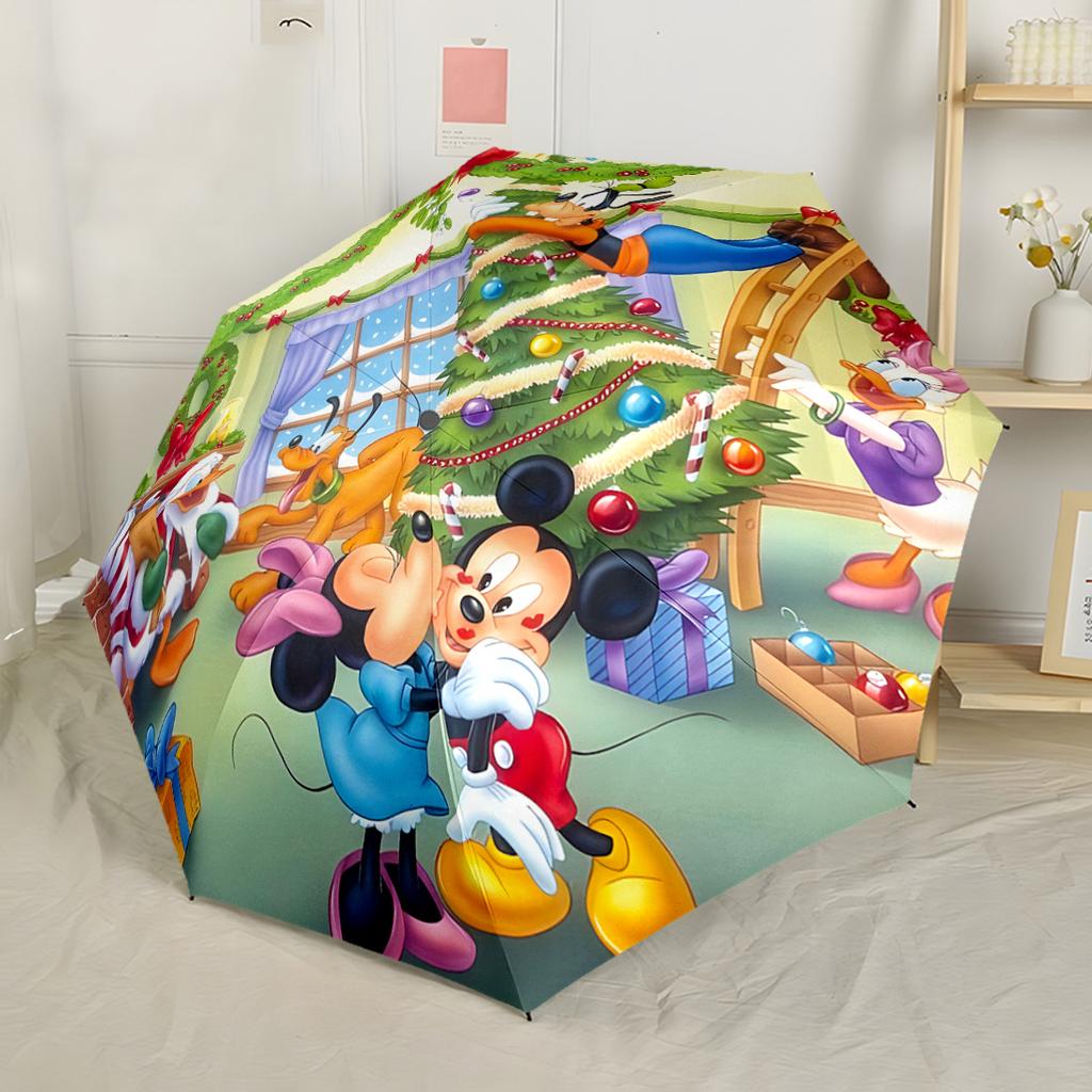 Colorful Mickey Splash Art Outdoor Automatic Umbrella Retractable Design with 8-Rib Durability Lightweight Durable Everyday Carry Umbrella