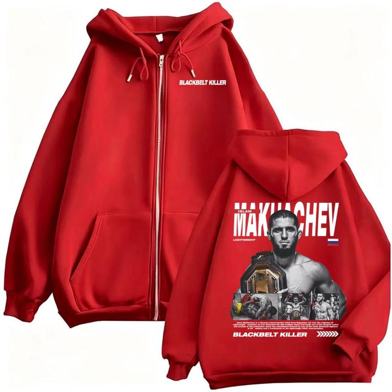 Islam Makhachev Blackbelt Killer Zip Up Hoodies Men Women Fashion Violence Aesthetic Sweatshirt Jacket High Quality Zipper Coats