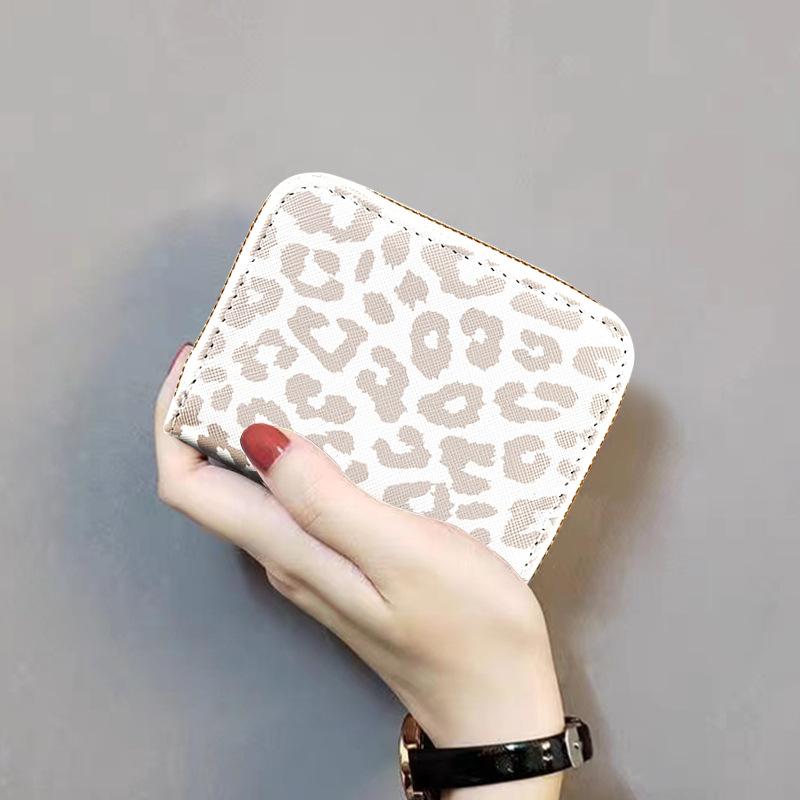 Leopard Print Card Bag, Women's Large-capacity Multi-function Credit Card Holder Card Holder High-end Sense Men's Zipper Wallet