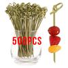 500 шт. Инструмент для барбекю, кухонный, для бара, коктейльные шпажки, одноразовые бамбуковые шпажки с узелком, фруктовые вилки, палочки, бытовая, для вечеринок, украшение