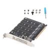 Адаптер M.2 NVME SSD to PCIE X16, 4-портовая высокоскоростная карта Soft Raid 4x32 Гбит/с с индивидуальным светодиодом
