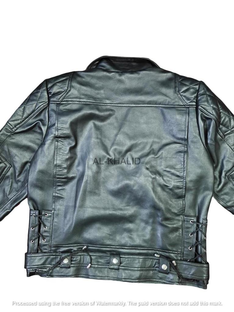 AL KHALID Elegant NEW Men's Jacket 100% Genuine Real Lambskin Leather Racer Biker Jacket