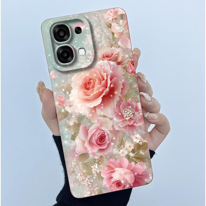Чехол для Oppo A6 Pro 5G 4G Модный Минимализм Масляная Живопись Цветочный Силиконовый Мягкий Корпус Телефона Новый Дизайн Ударопрочная Задняя Крышка