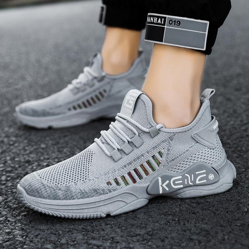 Men's shoes 2026 spring new sports shoes men's flying woven shoes fashion casual shoes running shoes