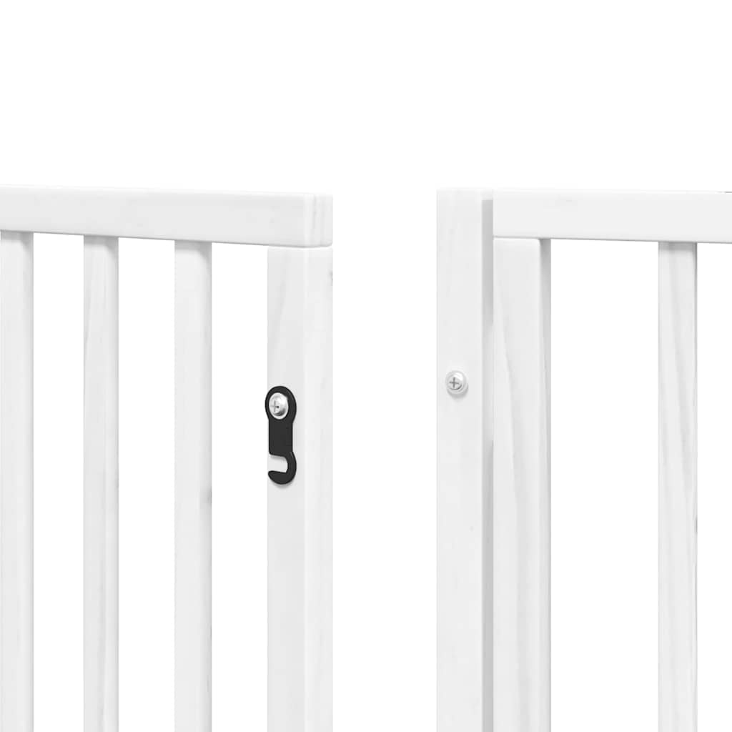 10 Piece Foldable White Dog Gate 800 cm Poplar Wood