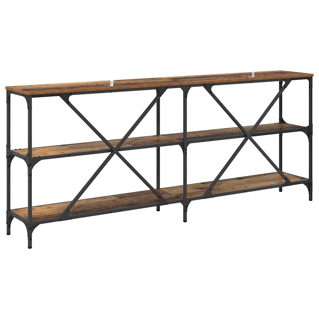 Console Table with Shelf Reclaimed Wood Look 180 x 30 x 75 cm Engineered Wood