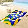 Brasil CBF Print Beach Towel, Large Soft Quick Dry Towel for Beach Camping Swimming