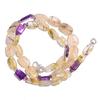 Natural Rutile Quartz Amethyst Gemstone Mix Smooth Beads Necklace 17" UB-4145 UB-4145