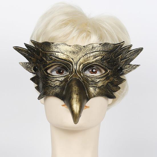 Маска на половину лица из искусственной кожи для мужчин и женщин, вдохновленная орлом, универсальная дышащая маска для Хэллоуина, маскарада, косплея, вечеринки