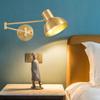 Modern Minimalist Double Arm Wall Lamp Bedroom Bedside Study Corridor Adjustable Folding Light Fixture