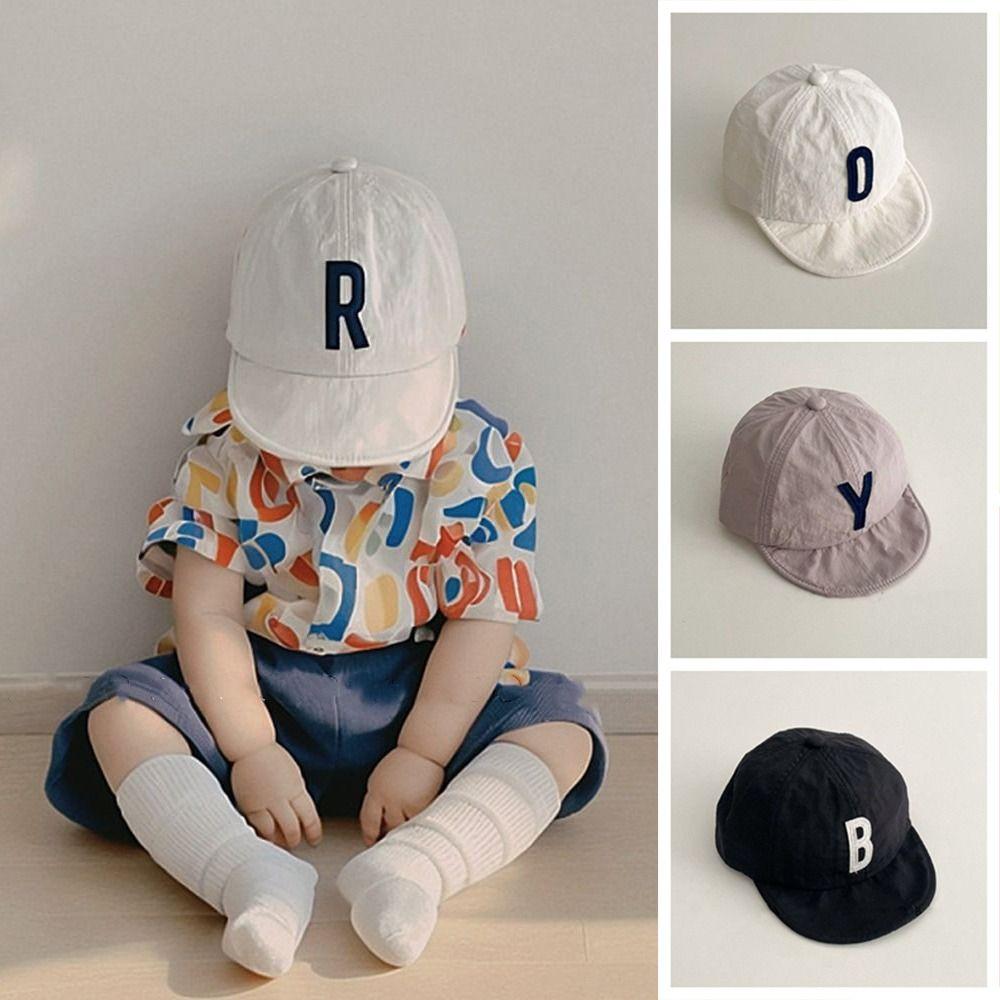 Thin Children Peaked Hat Summer Baby Sunscreen Cap Ins Letter Baseball Cap 0-3y