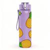 1PC Repeating Pineapple Tropical Print 750ml Color Plastic Sports Water Bottle Leakproof Flip Straw Lid Suitable for Sports Office Home Use