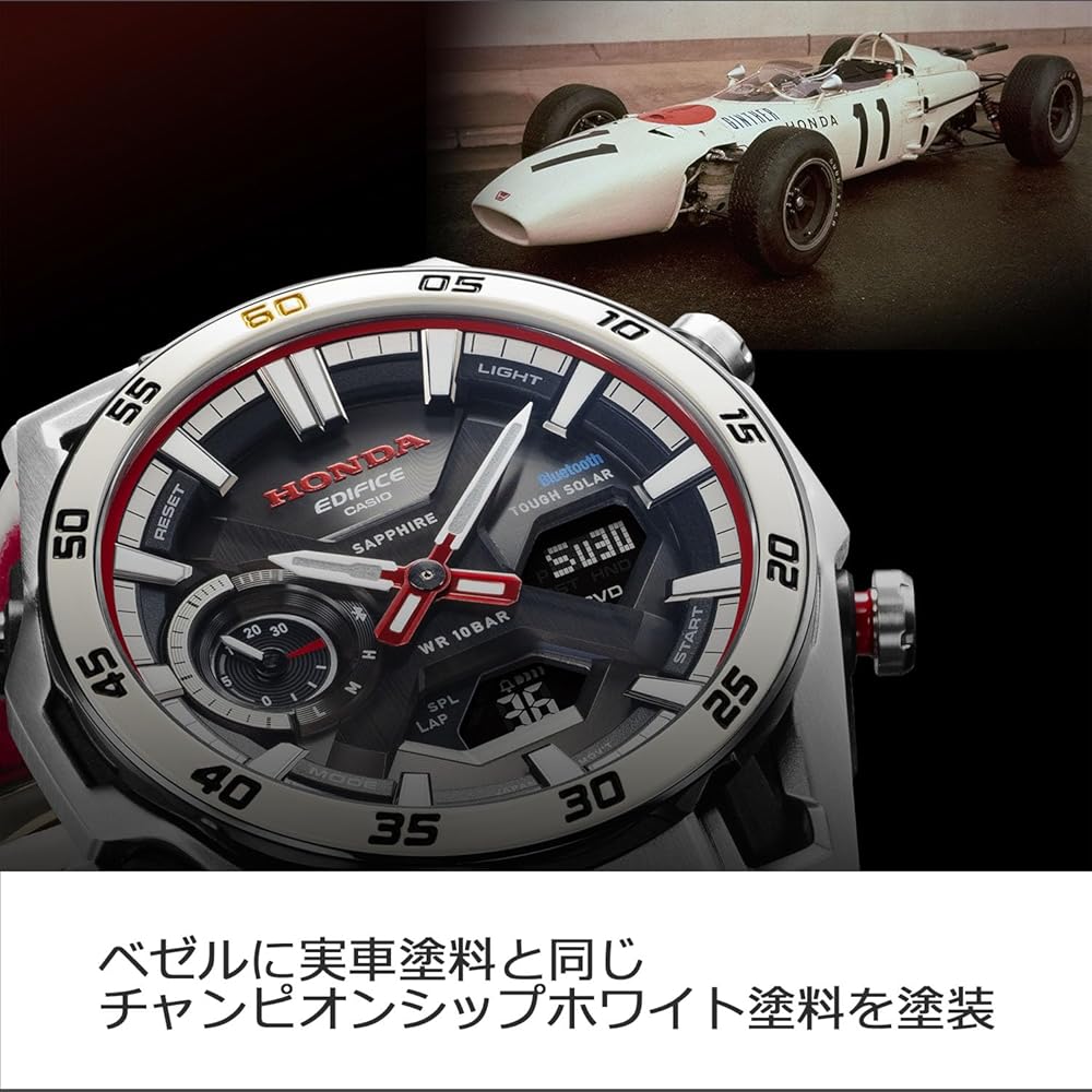 Casio Edifice Bluetooth Tough Solar Часы Honda F1 60-летие Сапфировое Стекло Белый Мужские ECB-2300HR-1AJR