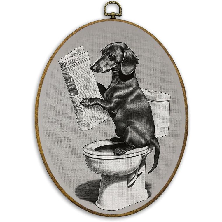 CUANFDDSF Funny Black Cat Bathroom Oval Wall Art Decor, Rustic Bathroom Wall Hanging Decor, Moody Rustic Farmhouse Kitten Framed Canvas Prints for