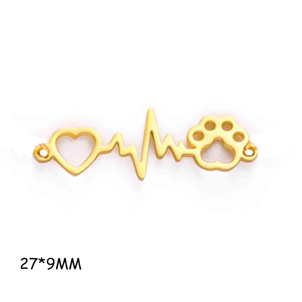 Cazador Dog Cat Paw Footprint Charms for Jewelry Making Stainless Steel Animal 2 Holes DIY Pendants for Bracelet Necklace 2026