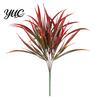 Artificial Greenery Decor 1/12Pcs 5-Fork Plants, UV Resistant Faux Stem Decoration, Realistic Fake Plants Plastic Grass for Outdoor Garden Patio Porch