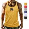 Мужские топы для фитнеса в спортзале, узкий жилет на бретелях, спортивная одежда для тренировок и бега, футболка из хлопковых смесей с принтом, летняя повседневная одежда для дома
