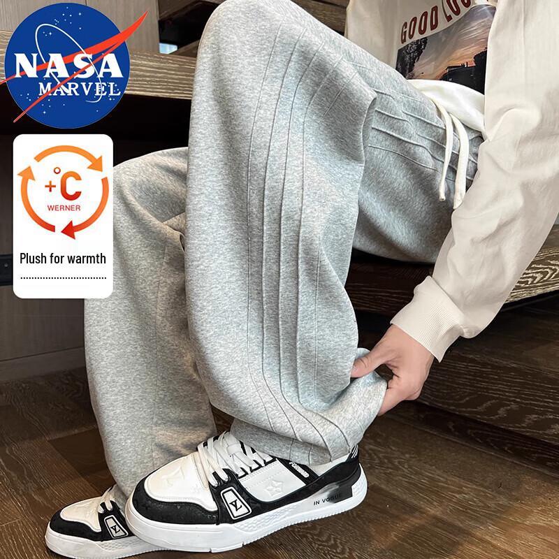 NASA MARVEL Men's Winter Straight-Leg Casual Sweatpants