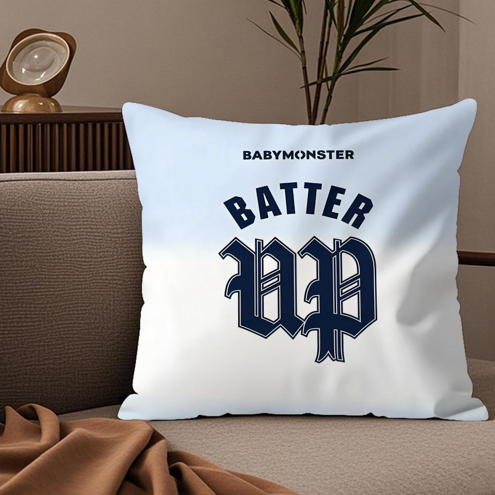 Cool KPOP BBABYMONSTER Pillow Case Silky elegant Comfort Sofa Bed Invisible zipper