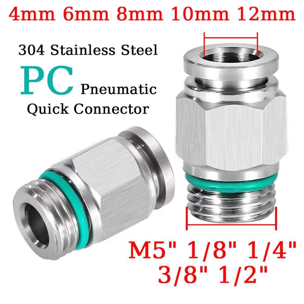 Straight Pneumatic Quick Connector Stainless Steel Tube Connector Industrial Maintenance