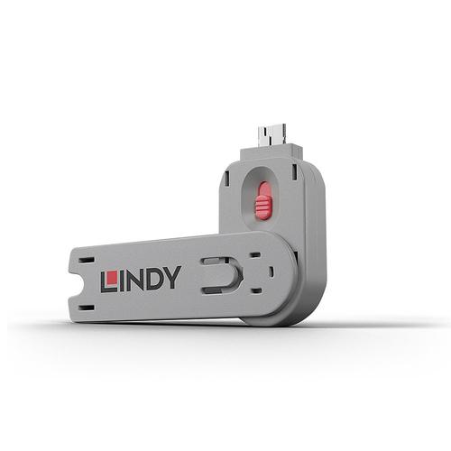 Lindy 40620 Usb-A Port Blocker Pink Abs Lock Key 1Pc.