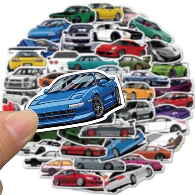 Наклейки с граффити гоночных автомобилей, водонепроницаемые наклейки для ноутбуков, гитар, багажа, велосипедов, скейтбордов, 50 шт.