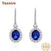 Ювелирные изделия Tancision 7*9 Серьги с синтетическим сапфиром Классические ретро идеальные серьги из серебра 925 пробы для женщин