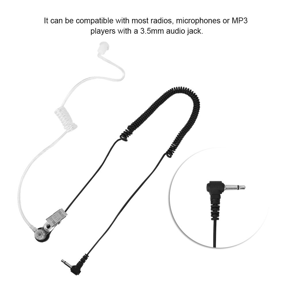 3.5mm Mono Listen Only Surveillance Acoustic Tube Earpiece Headset Anti Radiation for Radio