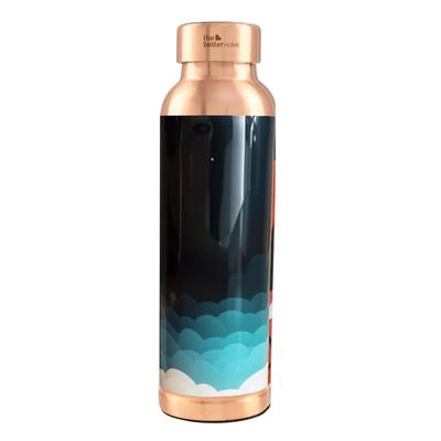 Медная бутылка с принтом Выше неба (950 мл), Copper Water Bottle Beyond The Sky,