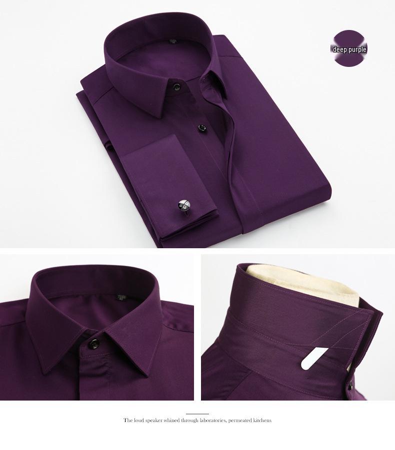 Мужская роскошная бамбуковая рубашка с длинным рукавом - Business Casual, скрытая пуговица, идеально подходит для весны и осени