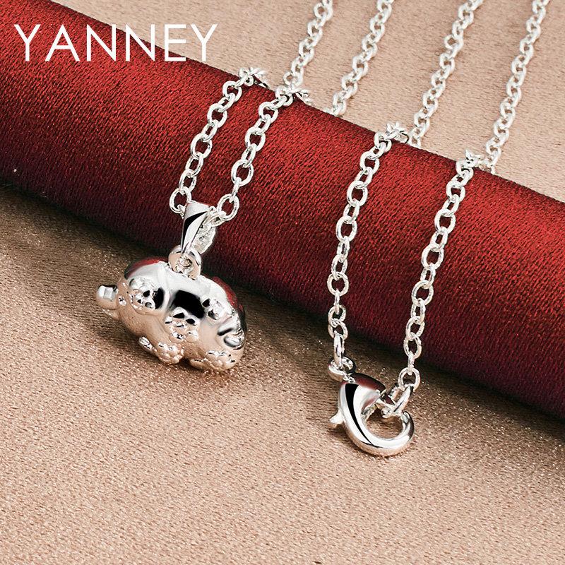 Elegant 925 Sterling Silver 16-30 Delicate Heart Shaped Round Zircon Necklace Women Gift Party Wedding Jewelry Accessories