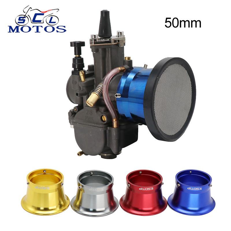 Sclmotos- 50mm Modified Motorcycle Carburetor Carb Air Filter Wind Cup For Keihi Koso OKO PWK 21 24 26 28 30 PE 28 30mm Pit Bike Fuel Filters5
