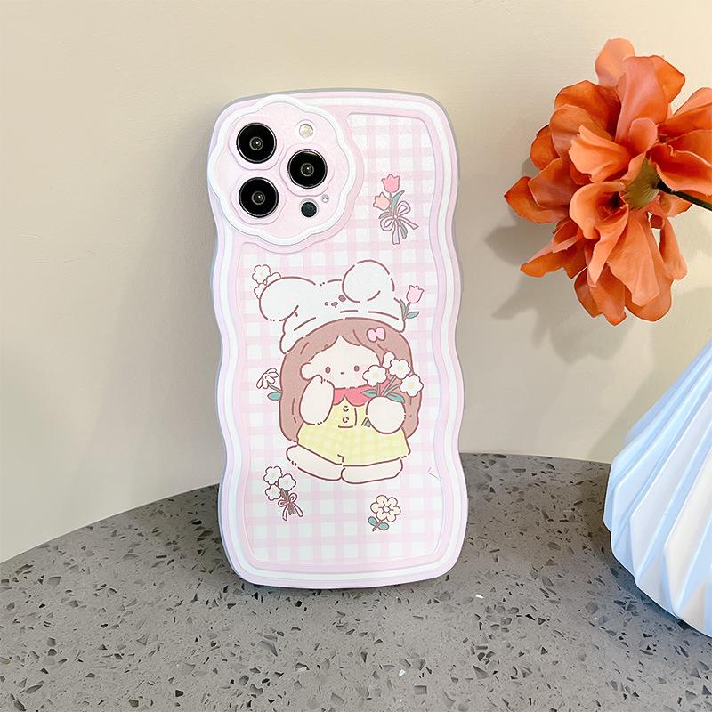 Силиконовый чехол Zhitai Flower Hole Wave для iPhone 12/13/14 Pro/Max, мультяшный дизайн