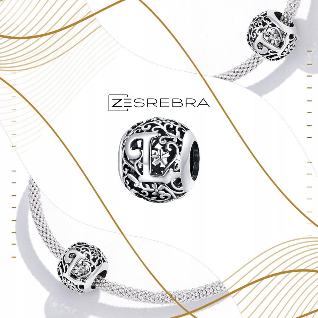 Charms Letter Letter L Pendant 925 Openwork Bead Beads