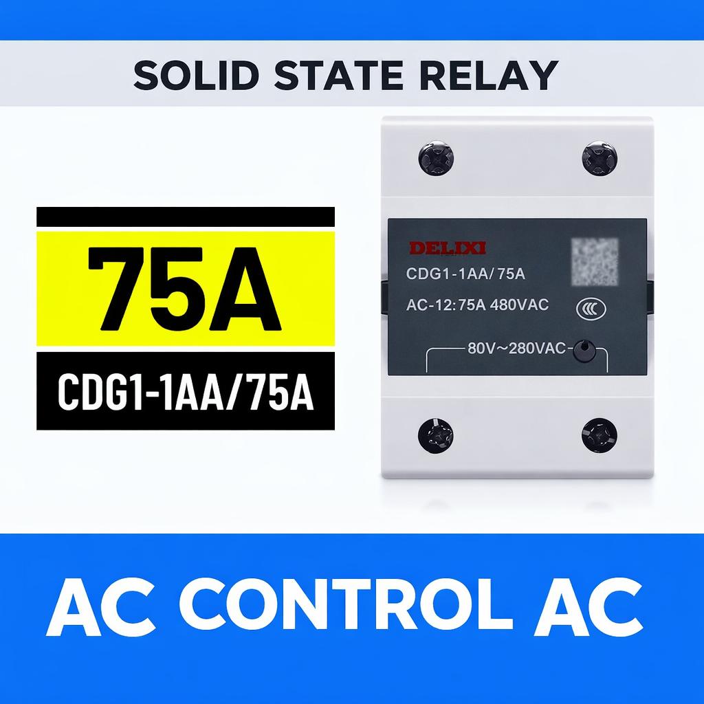 Delixi solid state relay SSR single-phase DC control AC 10A25A40A60A80A CDG11DA120A Relays 5