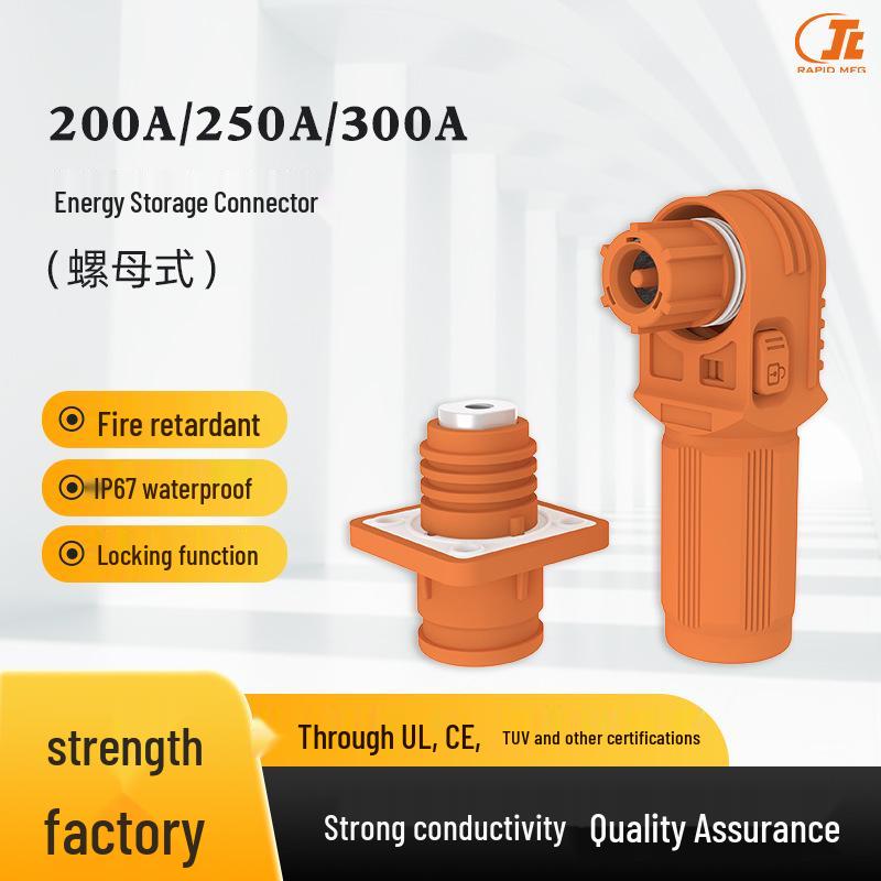 High Voltage Waterproof Energy Storage Quick Connect Terminal (200A/250A/300A) Single Core Elbow Connector