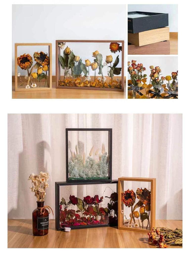 Современная минималистичная рамка для зеркала из стабилизированных цветов своими руками - Декоративная полая подставка для фотографий и сухоцветов