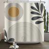 Geometric Line Round Color Block Shower Curtain Artistic Styling Simple Modern Polyester Shower Curtain Bathroom Decoration