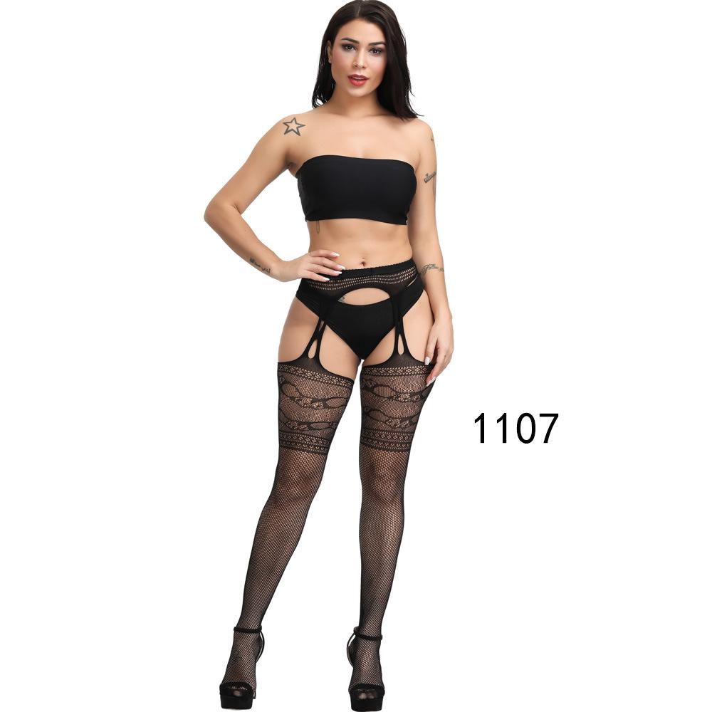 High-End Sexy Lingerie Fishnet Stockings with Non-Slip Garter, Nurse & Stewardess Style