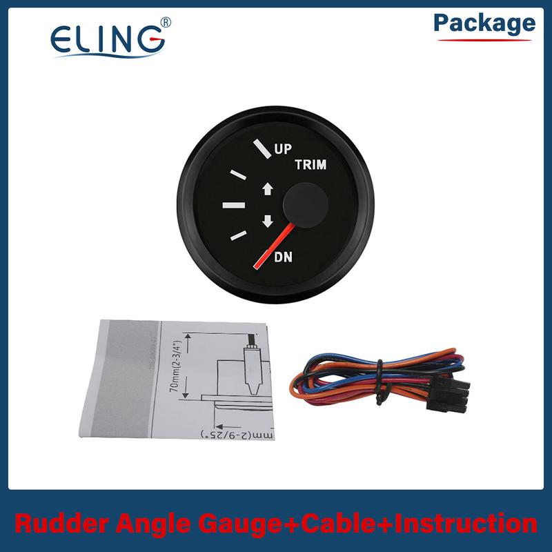 ELING New 52mm Waterproof Marine Trim Gauge Meter UP-DN Inboard Outboard Engine 0-190ohm Signal 12V 24V With Red Backlight