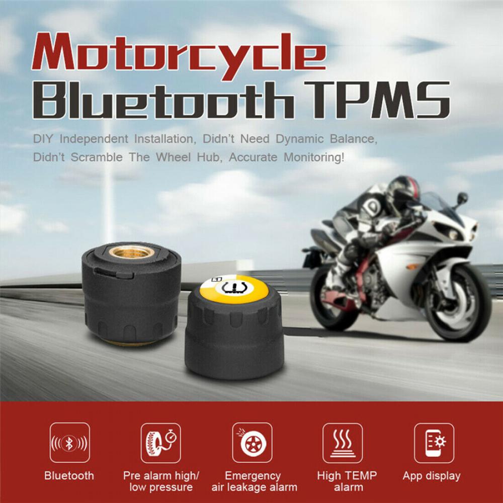 Система контроля давления в шинах мотоцикла TPMS Bluetooth 2 шт. внешних датчиков