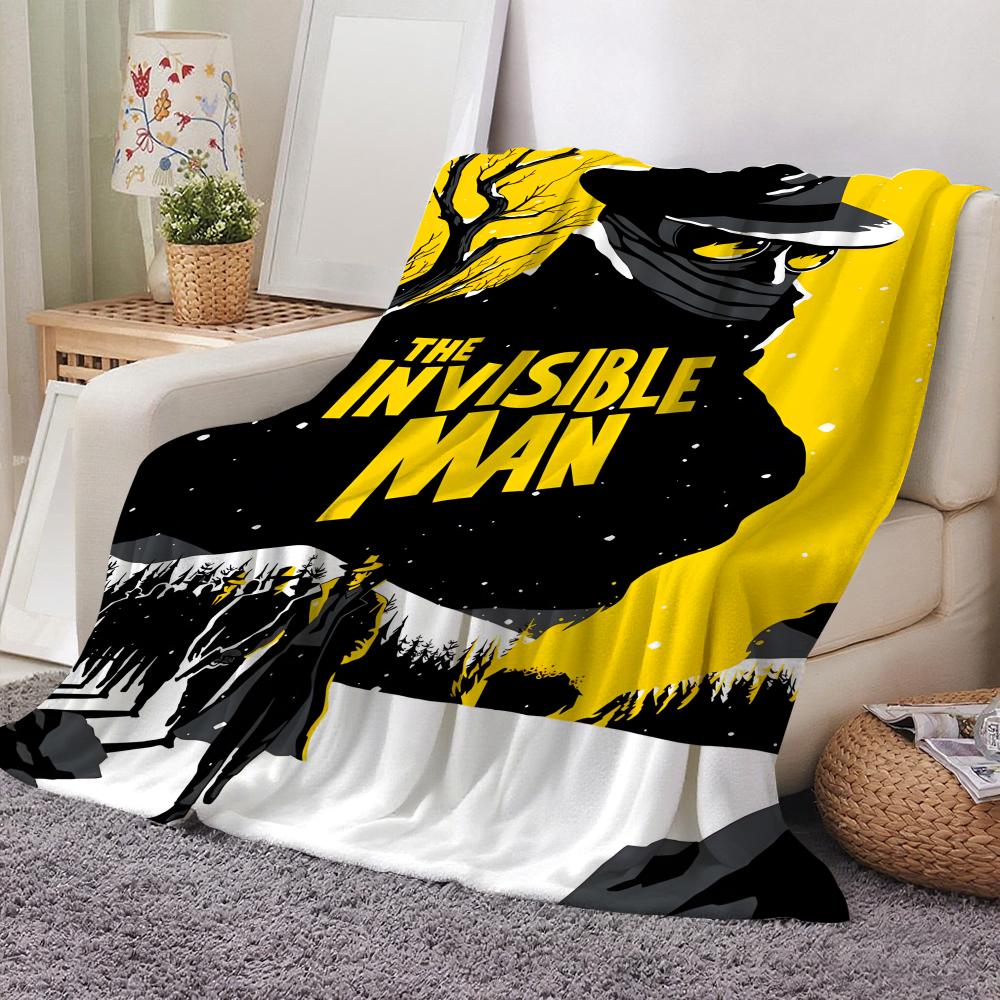Movie The Invisible Man Throw Flannel Throw Blanket: Soft Kid-Friendly Warm Anti-Static All Season Washable Couch Bed Home
