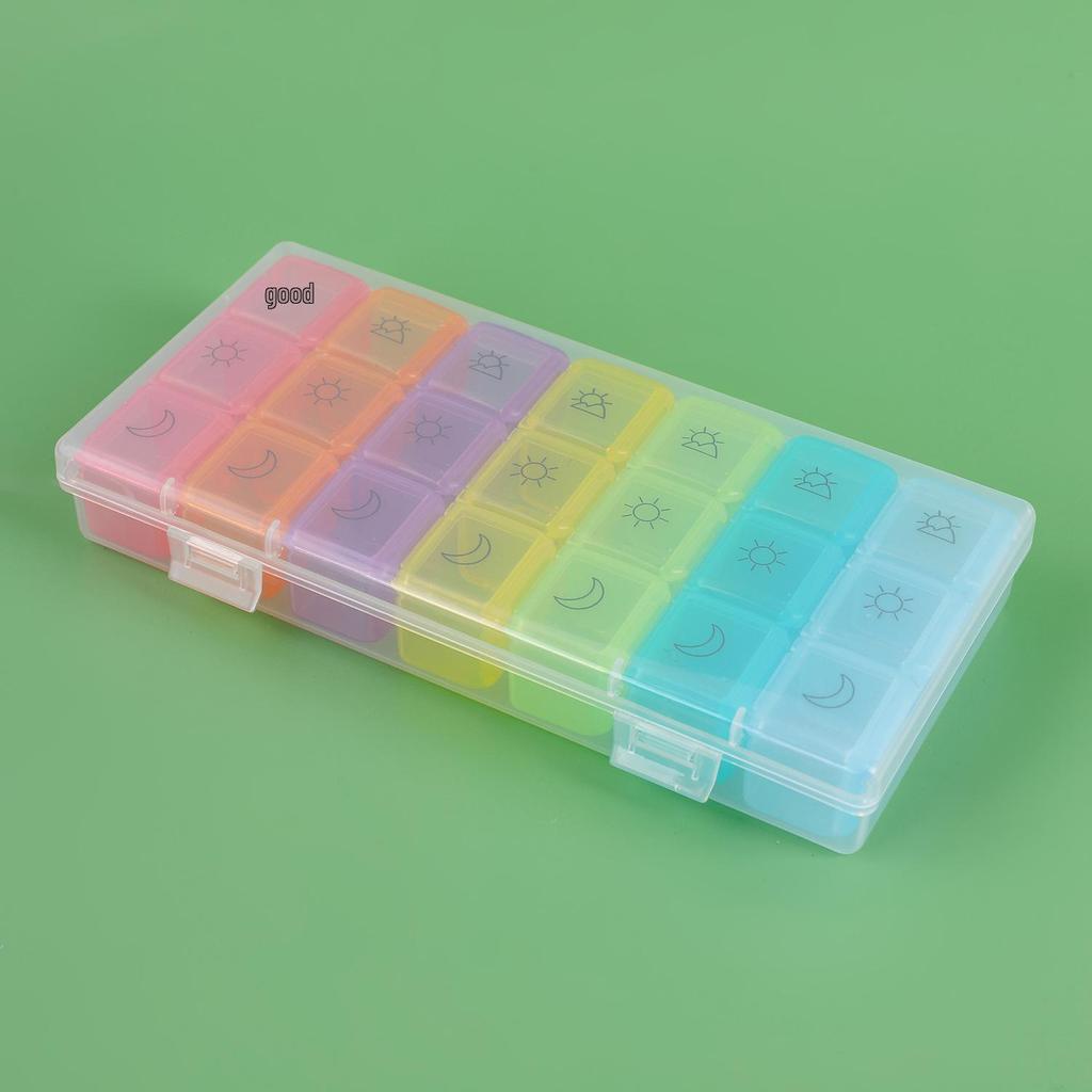 Portable 28-Compartment Rainbow Travel Pill Organizer with Logo