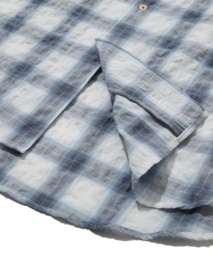 PENFIELD Ombre Seersucker Open Collar Shirt Blue_Fs1Wr54U