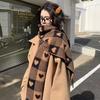 Thickened Plaid Heart Scarf Knitted Winter Cashmere Shawl Fashion Y2K Checkered Scarf  Women/Men