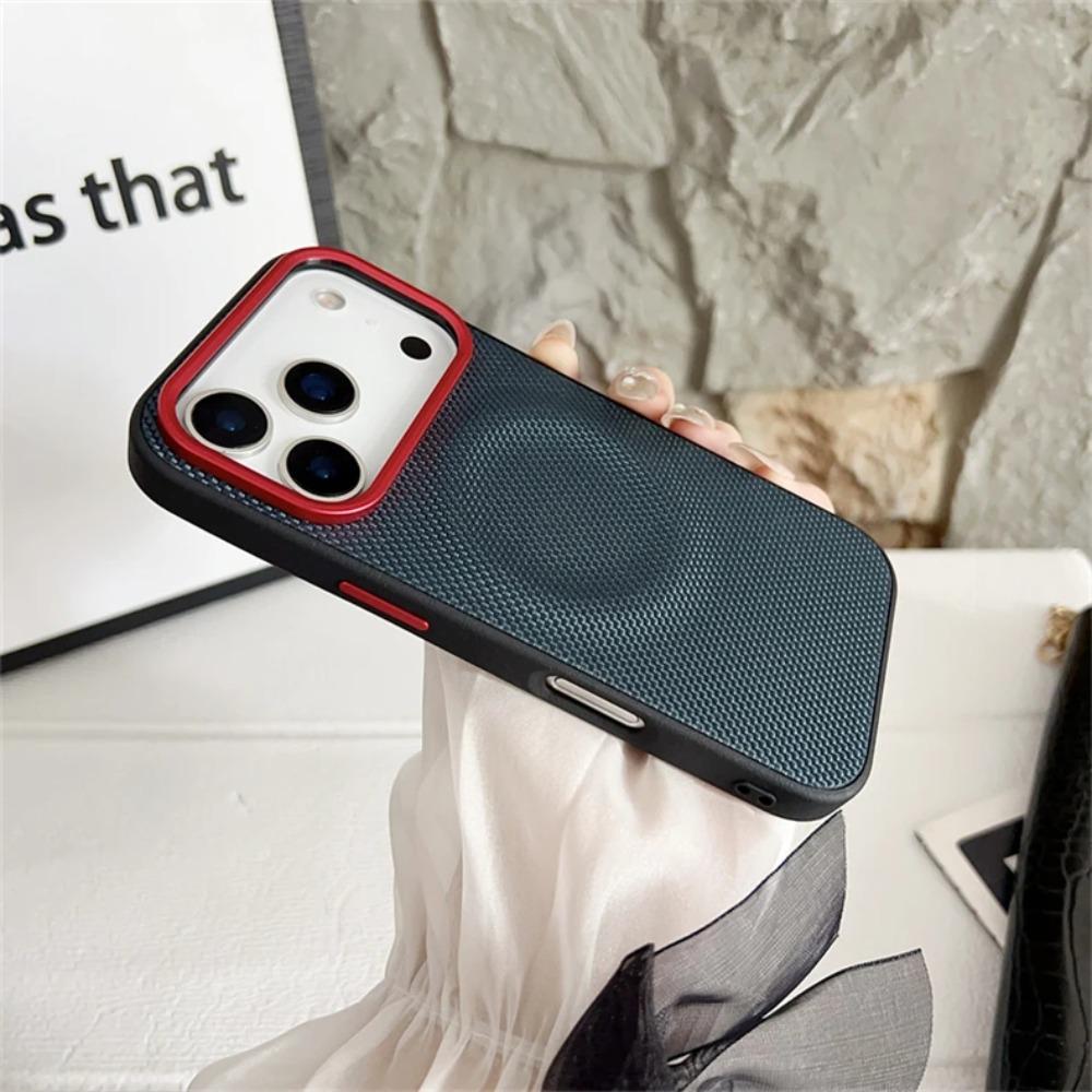 Business Nylon Woven Magnetic Wireless Charging Case For IPhone 17 Pro Max Air 16 15 Plus Shockproof Anti-Fingerprint Slim Cover