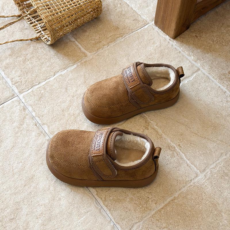 Детские зимние нескользящие снегоступы 2025 - Теплые, Утепленные бархатом, Мягкая подошва, Меховые хлопковые ботинки для девочек