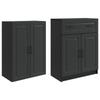 Cabinet Set 2 pcs Black Particleboard