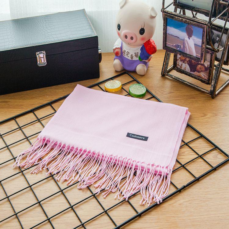 2024 Autumn And Winter New Solid Color Extended Thin Imitation Cashmere Scarf Versatile Warm Neck Protection Scarf Shawl For Women